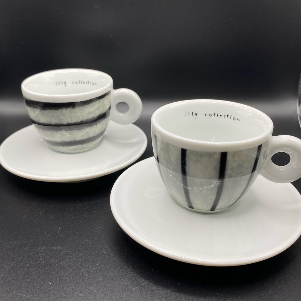 Collection Black & White Ceramic Espresso Cup and Saucer Set - Picture 12 of 12